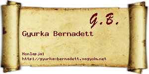 Gyurka Bernadett névjegykártya