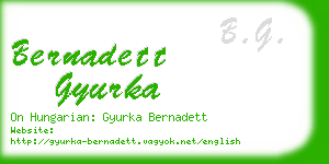 bernadett gyurka business card